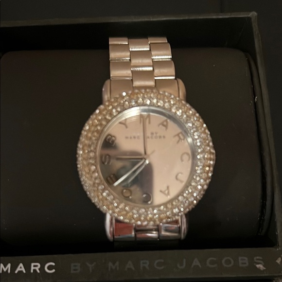 Marc By Marc Jacobs Silver Watch with Crystal Bezel